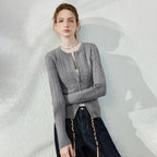Cable-Knit Zip Cardigan