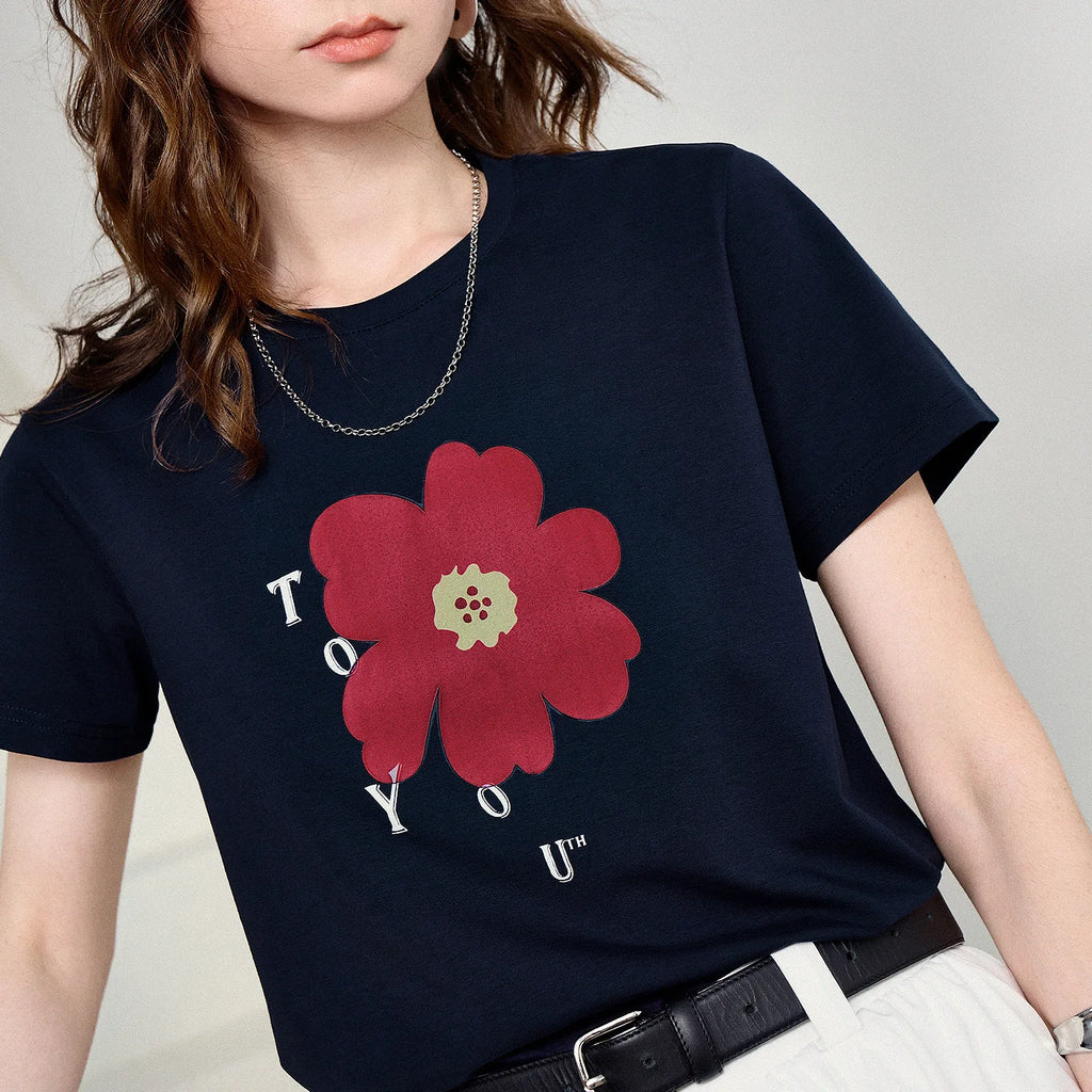 Flower Graphic Crewneck Tee