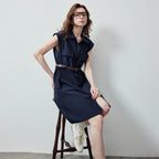Collared Sleeveless Shirt Dress