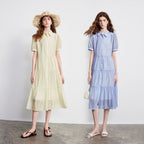 Tiered Short-Sleeve Shirt Dress