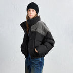 Colorblock Stand-Collar Padded Jacket