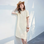 Textured Short-Sleeve T-Shirt Dress