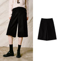 Cuffed Wide-Leg Culottes