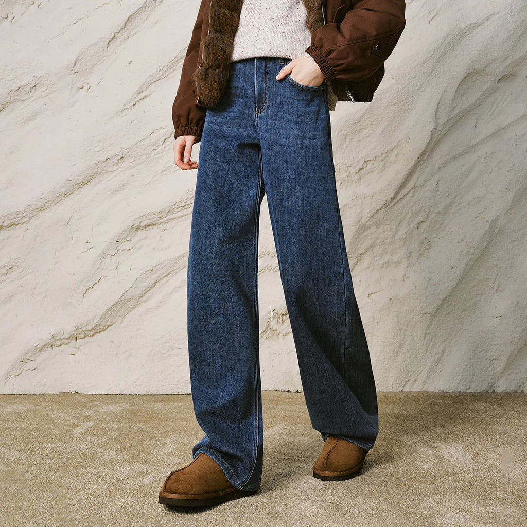 Washed Straight-Leg Jeans