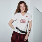 Number-Graphic V-Neck Tee