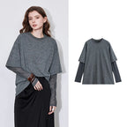 Layered-Look Crewneck Long-Sleeve Top