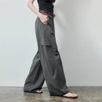 Cargo-Pocket Curved-Leg Pants