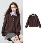 Layered-Look Polo Sweatshirt