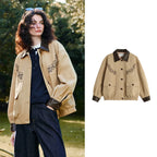 Floral-Motif Collared Jacket