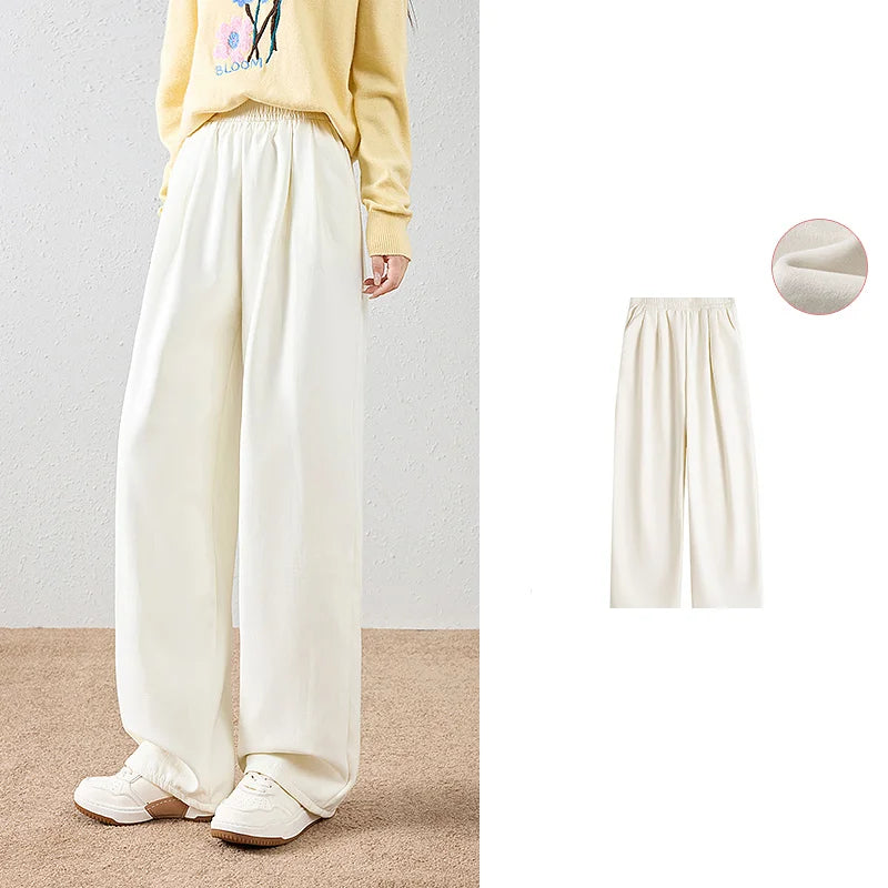 Elastic-Waist Straight-Leg Pants