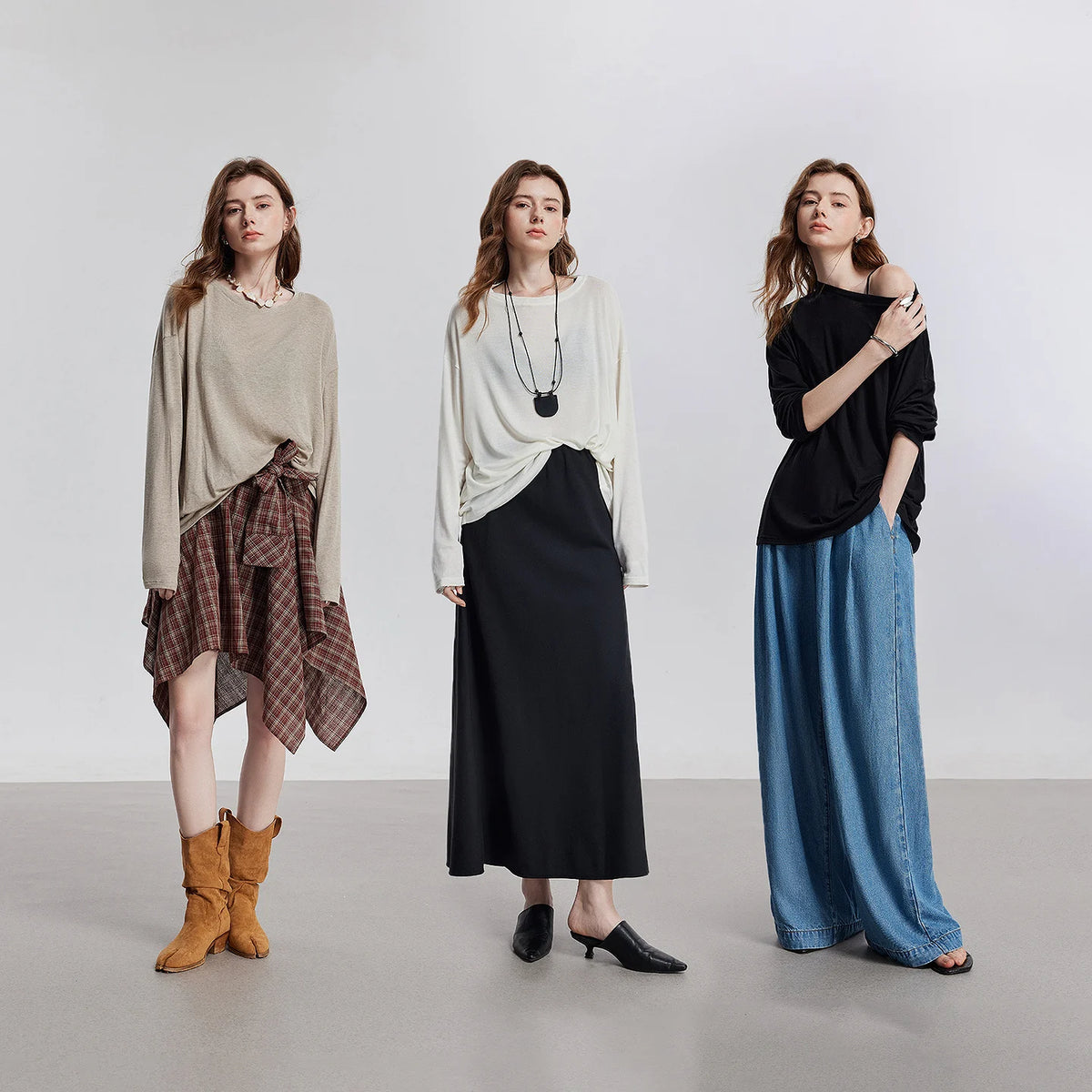 Relaxed Long-Sleeve Crewneck Tee