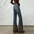 Gradient-Wash Flared Jeans