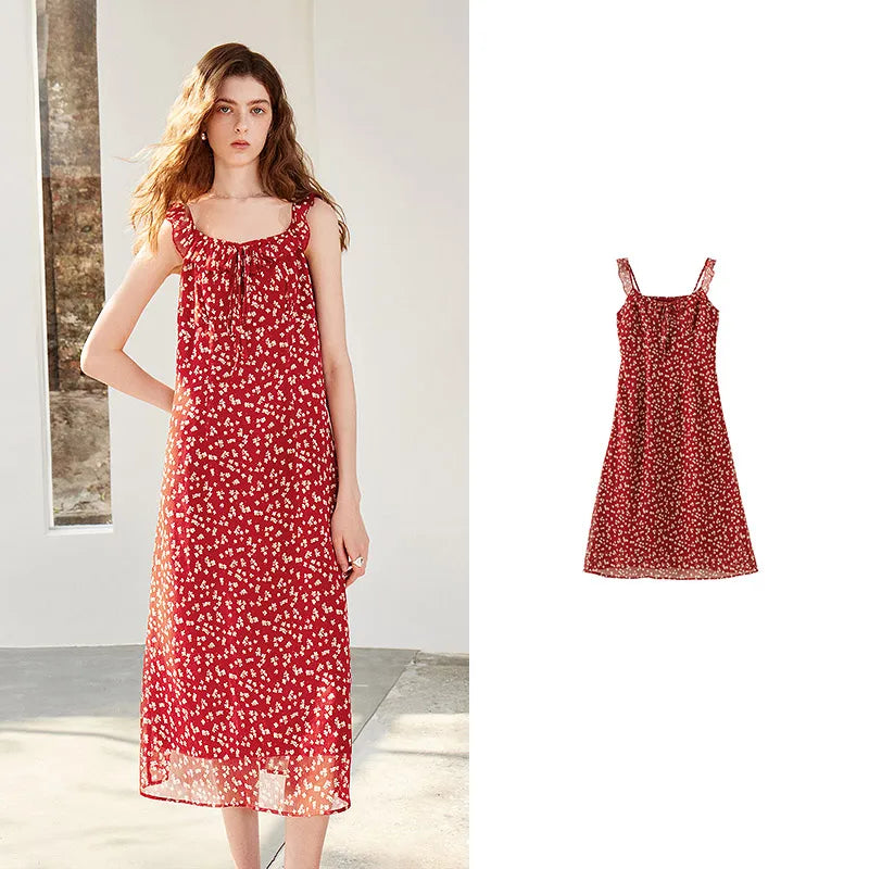 Floral Strappy Midi Dress
