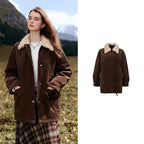 Shaggy-Collar Drawstring Jacket