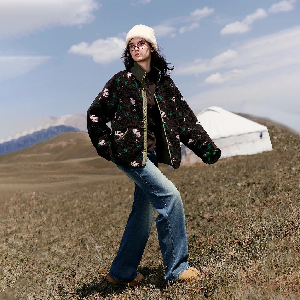 Contrast-Trim Padded Jacket
