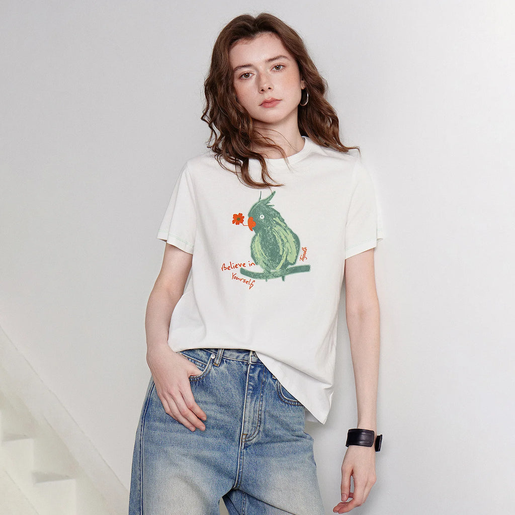 Parrot Graphic Crewneck Tee