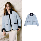 Quilted Contrast-Trim Jacket