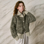Layered-Look Textured Cardigan