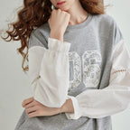 Layered-Look Number-Graphic Sweatshirt