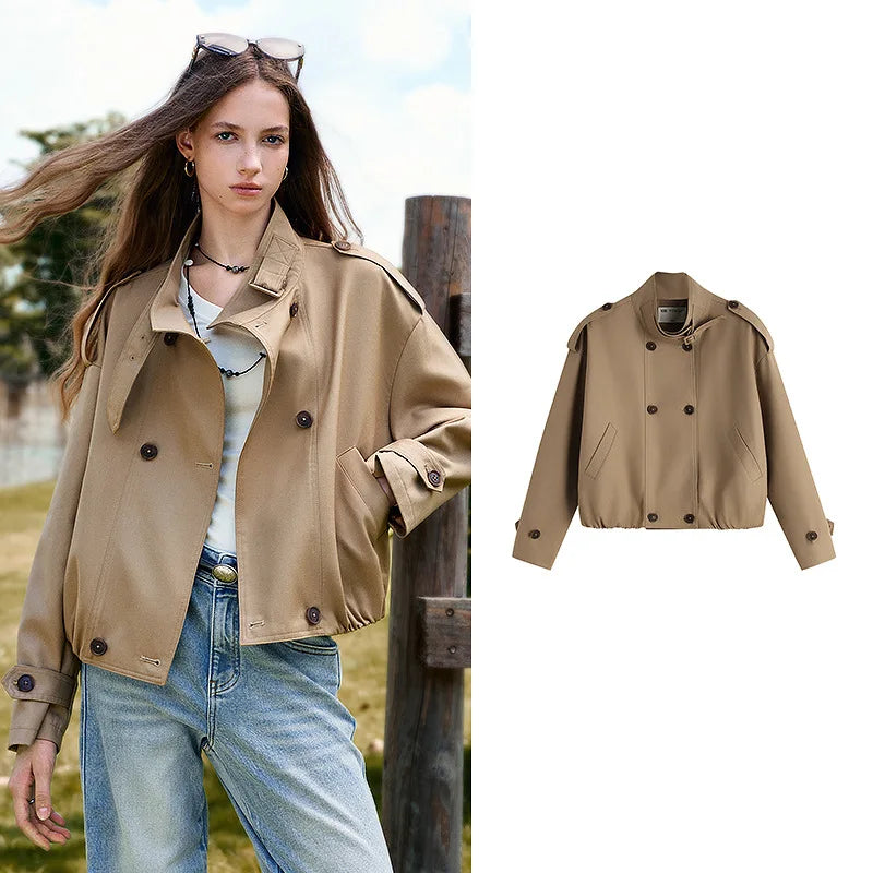 Cropped Double-Breasted Jacket