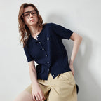 Cable-Knit Short-Sleeve Cardigan