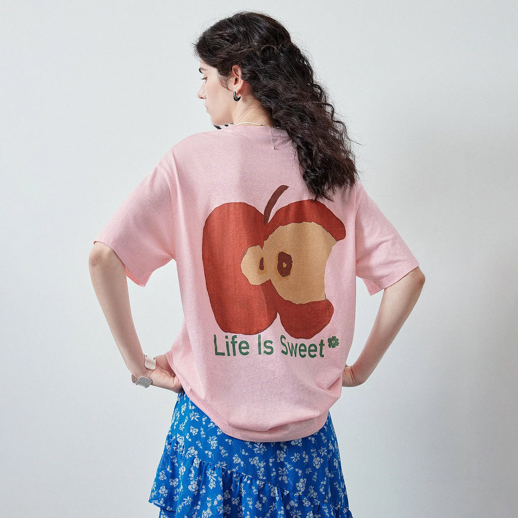Apple-Print Back-Graphic Tee