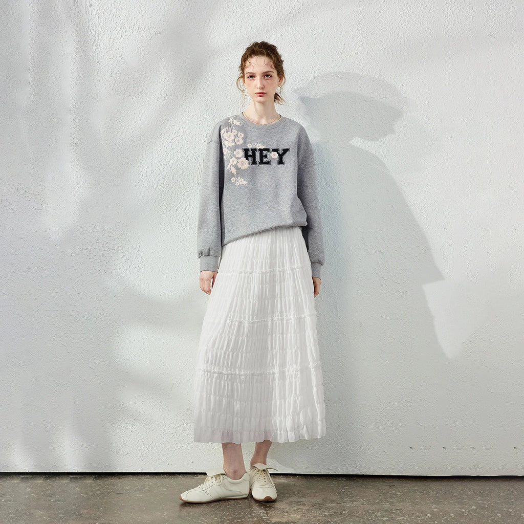 Floral Letter Graphic Sweatshirt