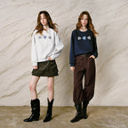 Floral-Motif Crewneck Sweatshirt