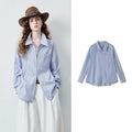 Striped Relaxed Button-Up Shirt