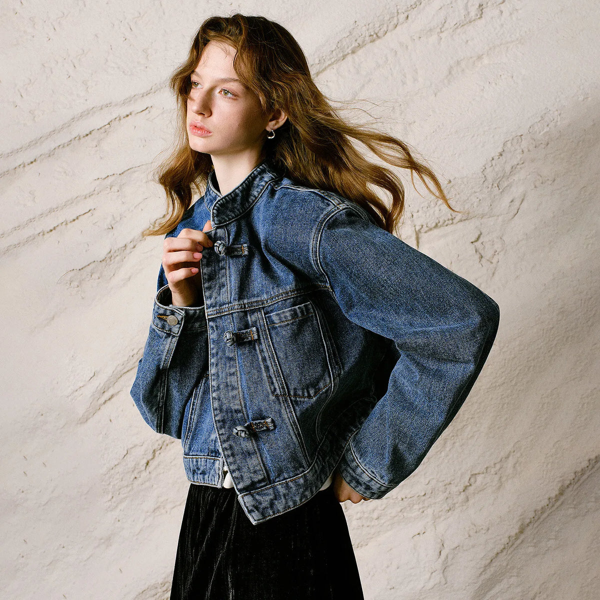 Toggle-Fastened Denim Jacket