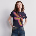 Starfish-Print Ribbed Tee