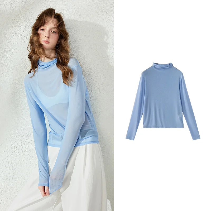 Long-Sleeve Turtleneck Top