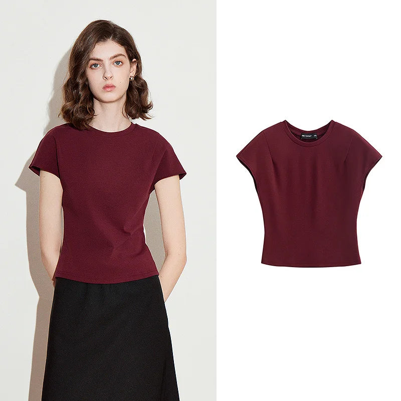 Cap-Sleeve Crewneck Tee