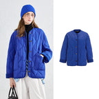 Collarless Quilted Jacket