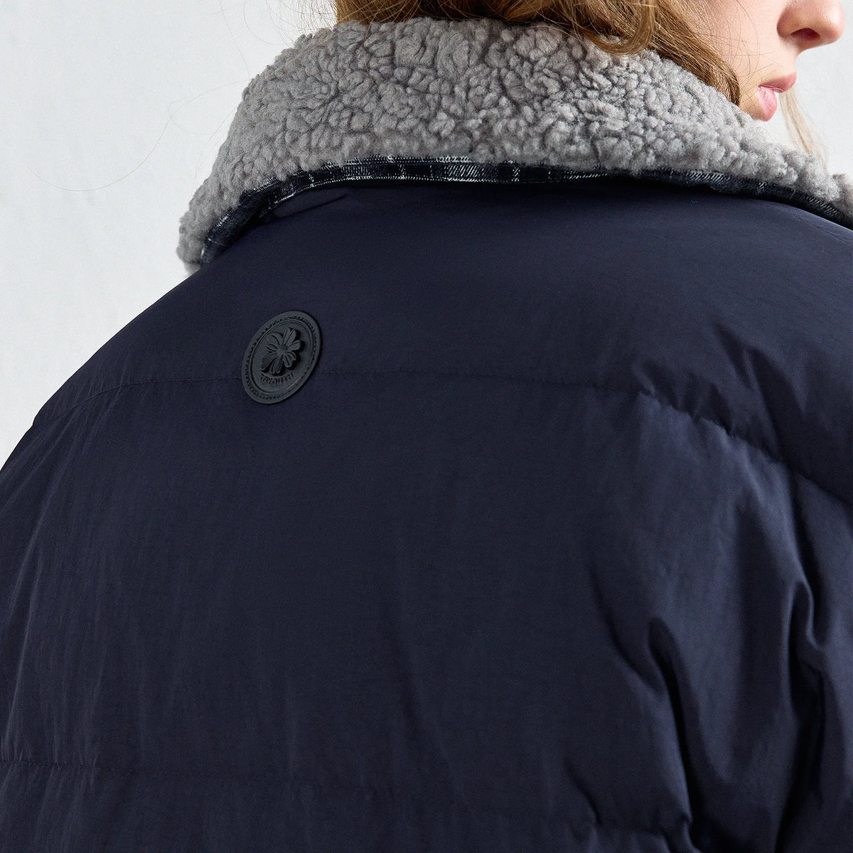 Textured-Collar Puffer Jacket