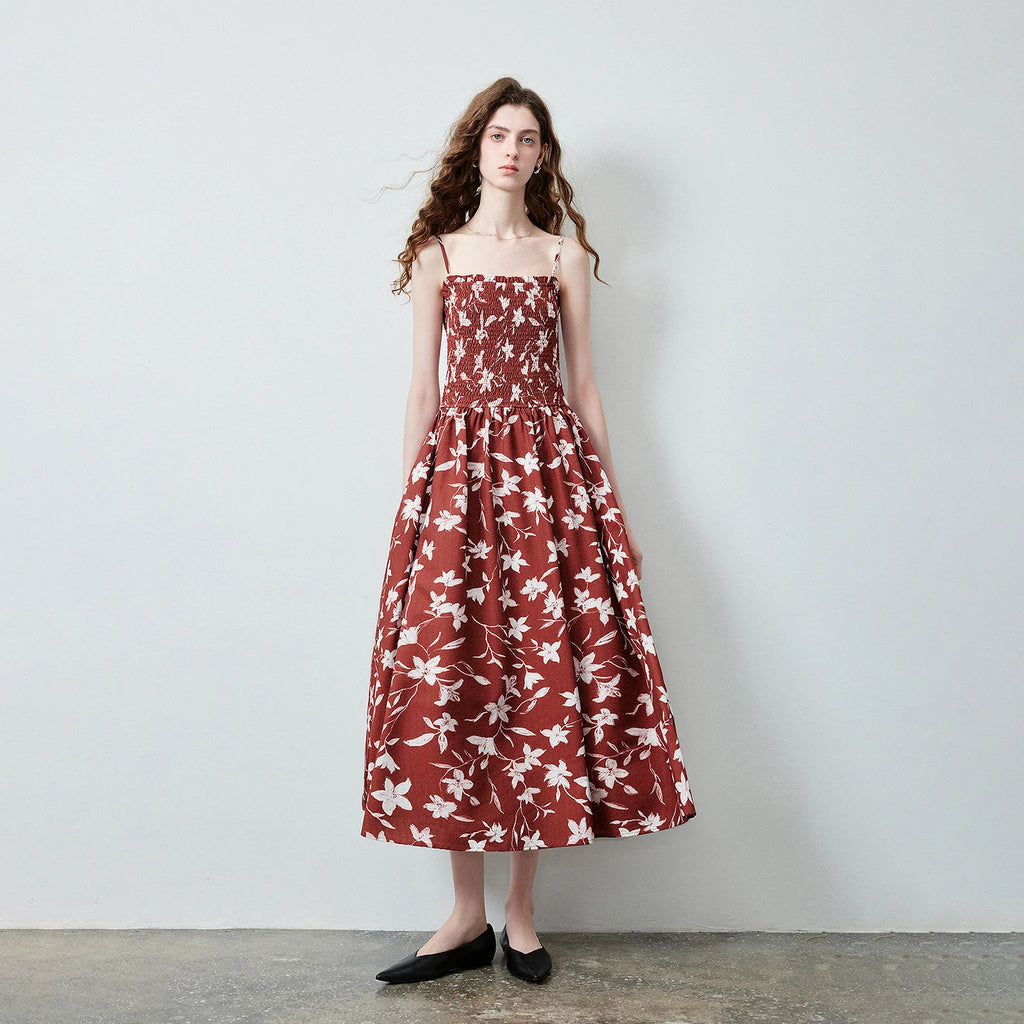 Floral Strappy Midi Dress