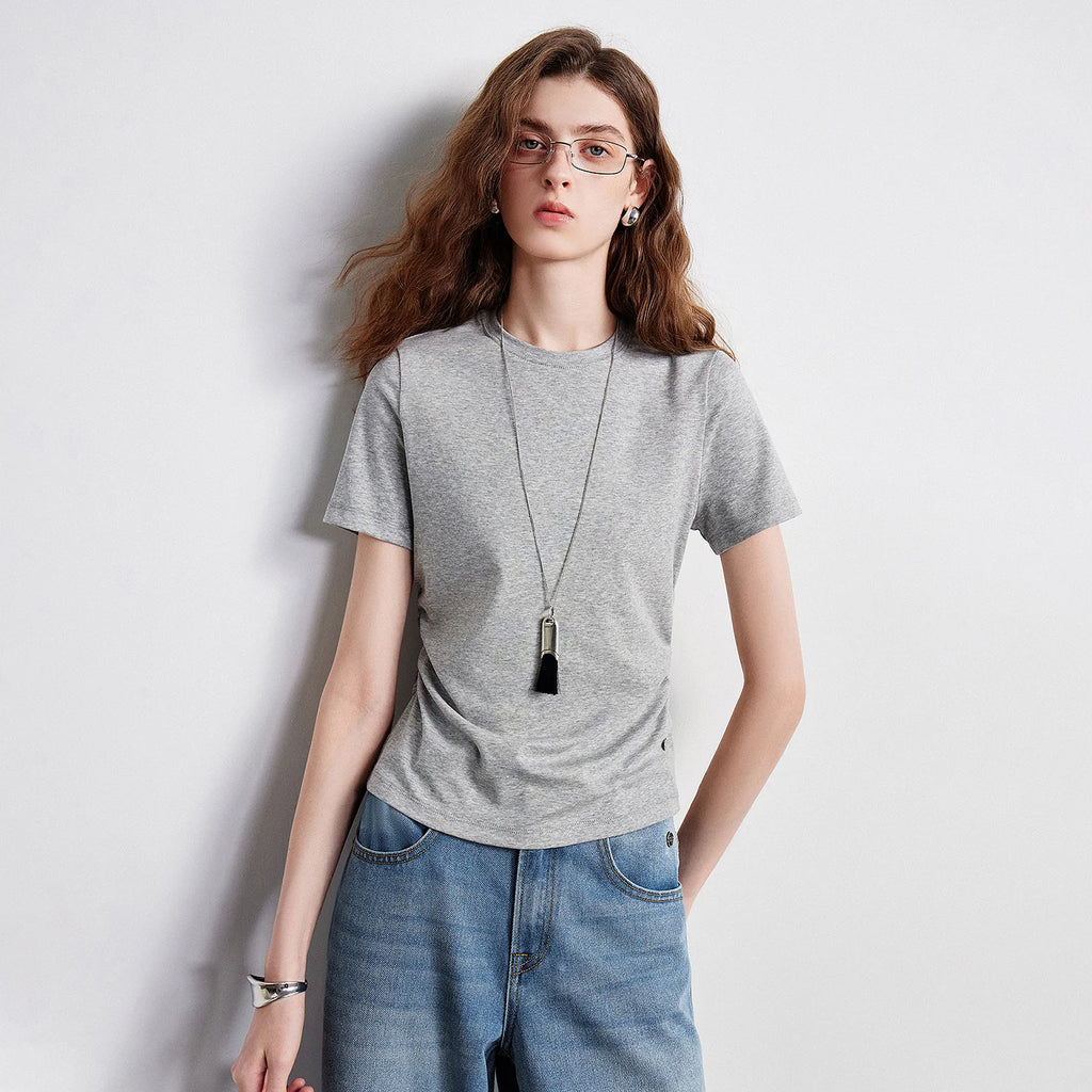 Fitted Short-Sleeve Crewneck Tee