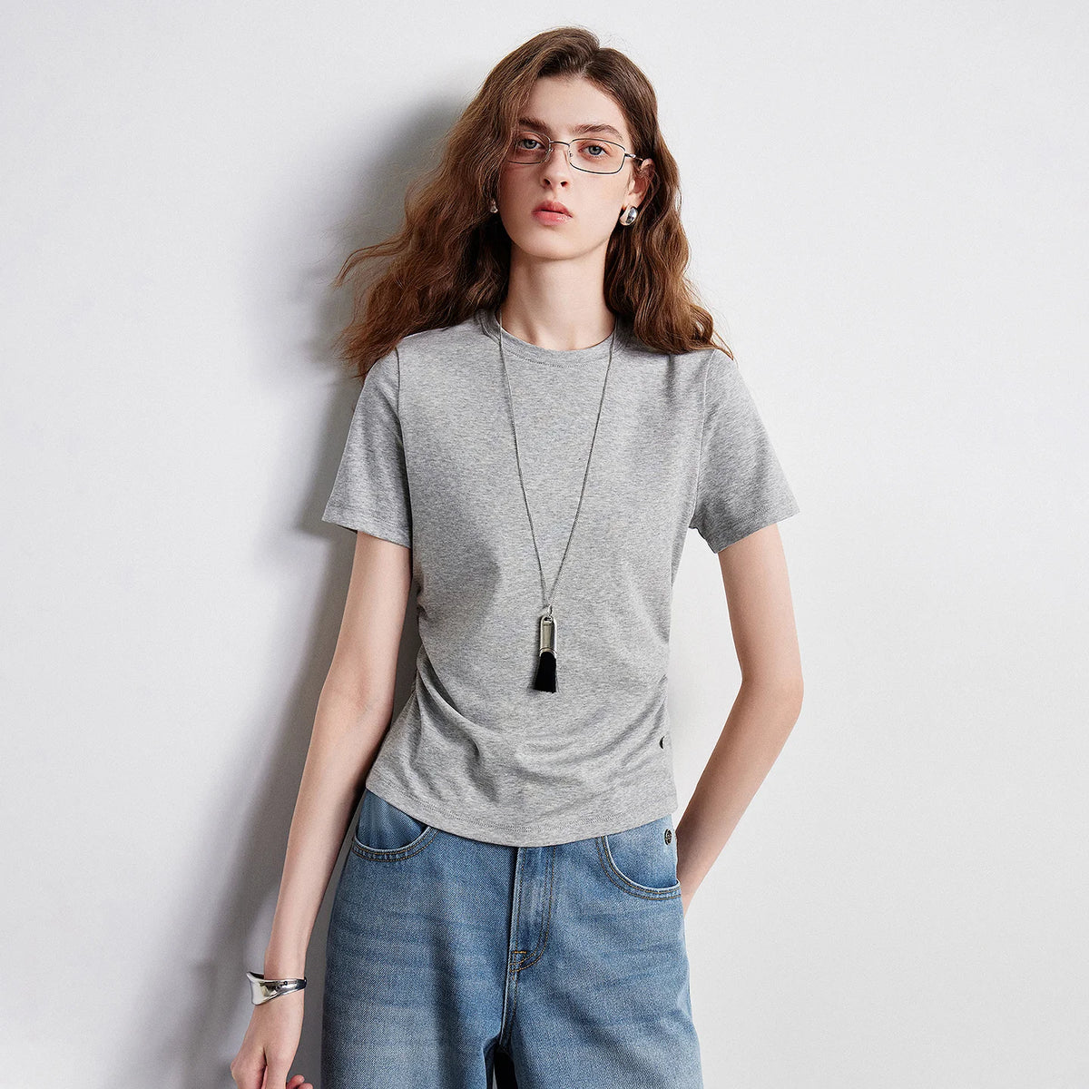 Fitted Short-Sleeve Crewneck Tee