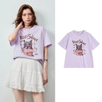 Cat Graphic Crewneck Tee
