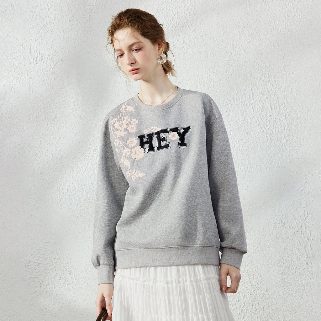 Floral Letter Graphic Sweatshirt