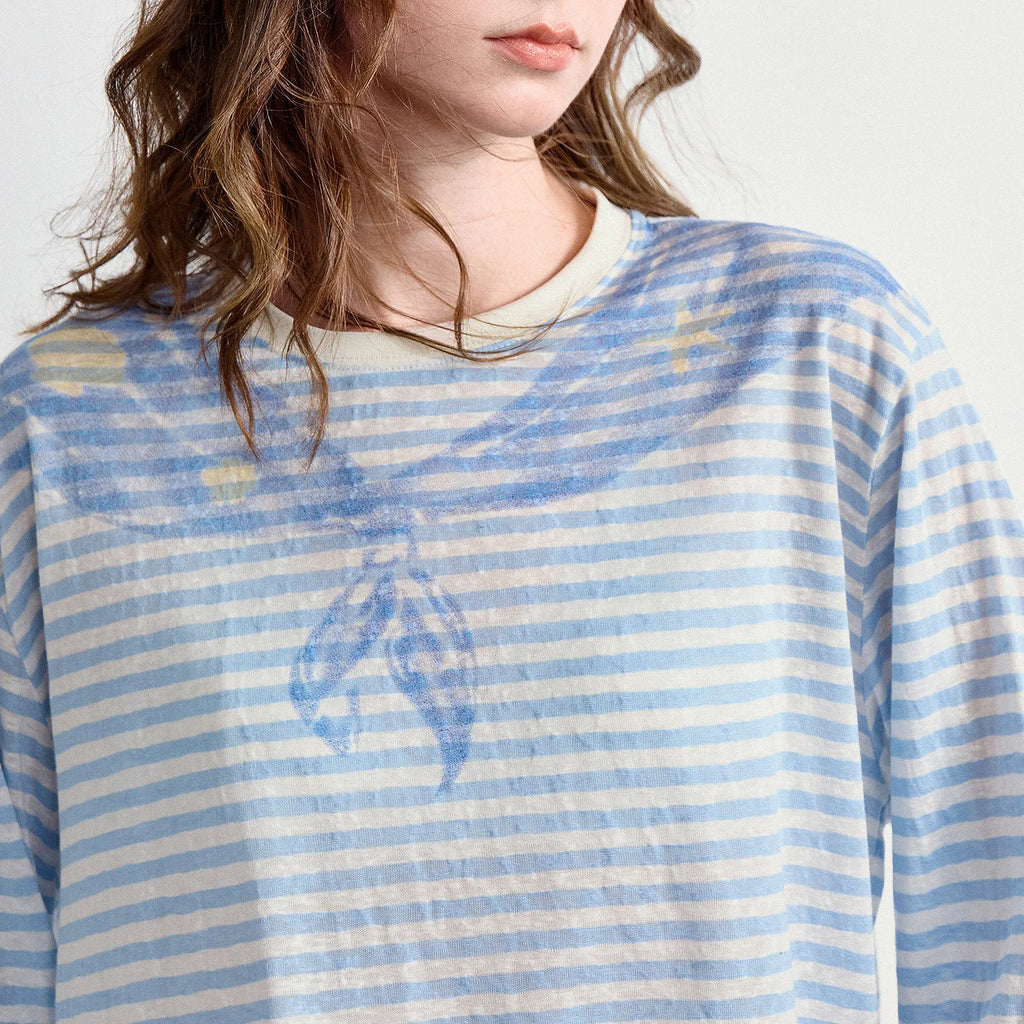 Relaxed Striped Long-Sleeve Tee