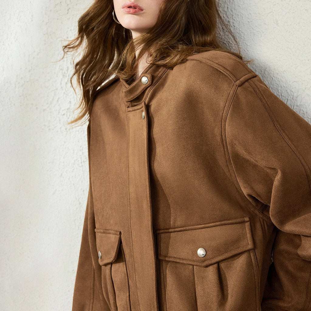 Stand-Collar Pocket Jacket