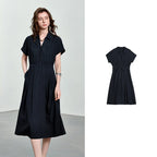 Short-Sleeve Midi Shirt Dress