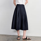 Pleated A-Line Midi Skirt