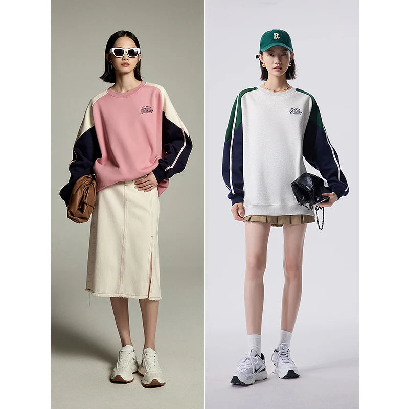 Colorblock Raglan Crewneck Sweatshirt