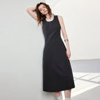 Layered-Look Sleeveless Midi Dress
