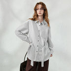 Belted Gingham Longline Shirt