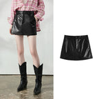 Glossy A-Line Skort