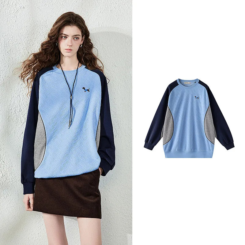 Colorblock Dog-Detail Sweatshirt