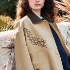 Floral-Motif Collared Jacket